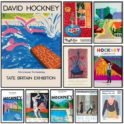 David Hockney Art Poster Self-adhesive Art Waterproof Paper Sticker Coffee House Bar Room Wall Decor