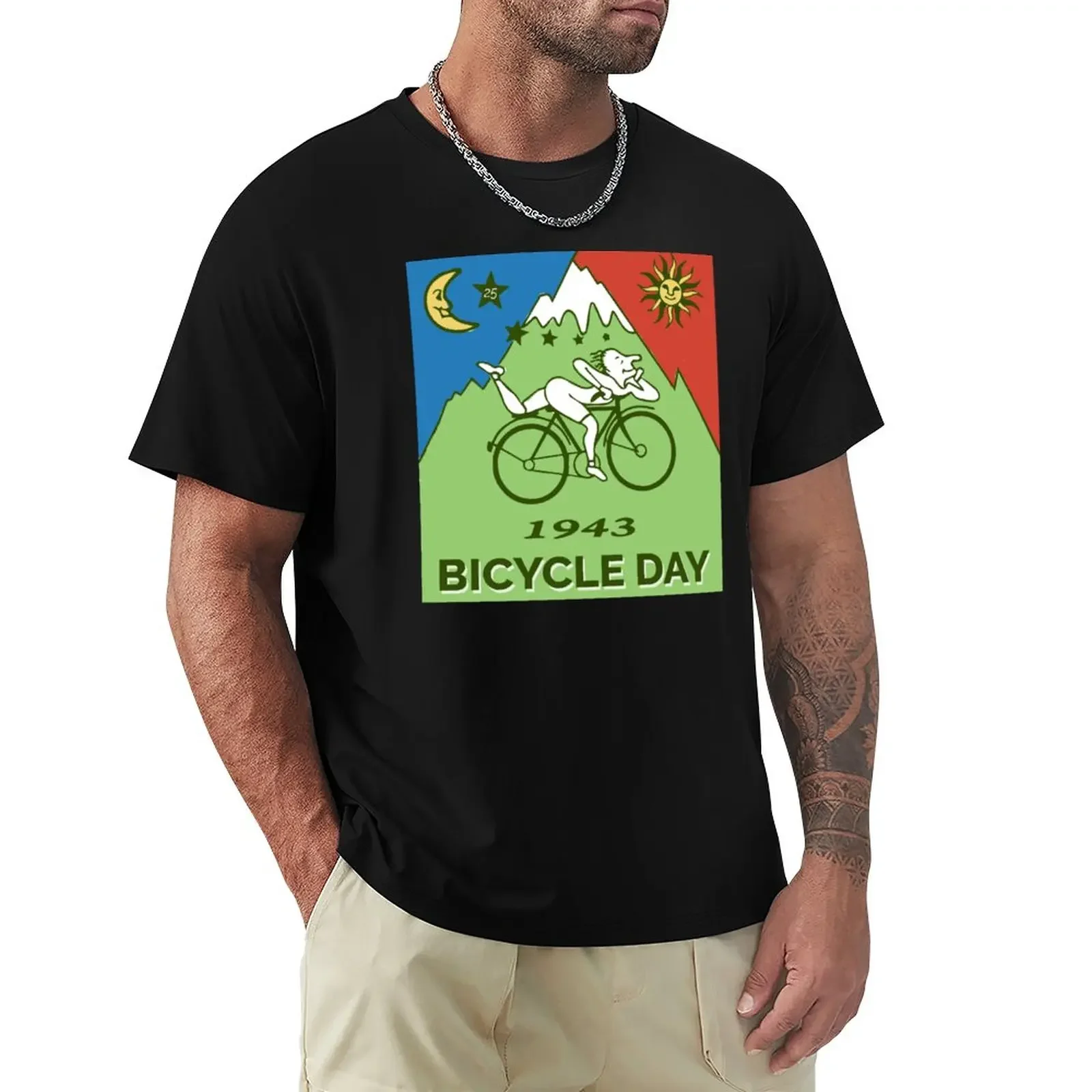 humor t shirt cotton Bicycle Day T-shirt - 1943 Vintage (Albert Hofmann LSD) T-Shirt t-shirts tops Men's t shirts fashion