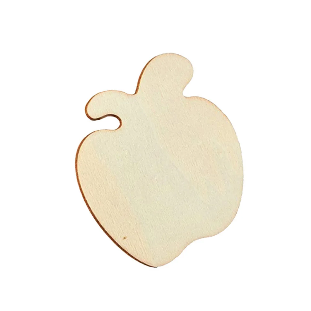 

50Pcs Apple Shape Wood Slices Unfinished Natural Wood Pendant for DIY Crafts Wedding Table Numbers Christmas Ornaments Wooden