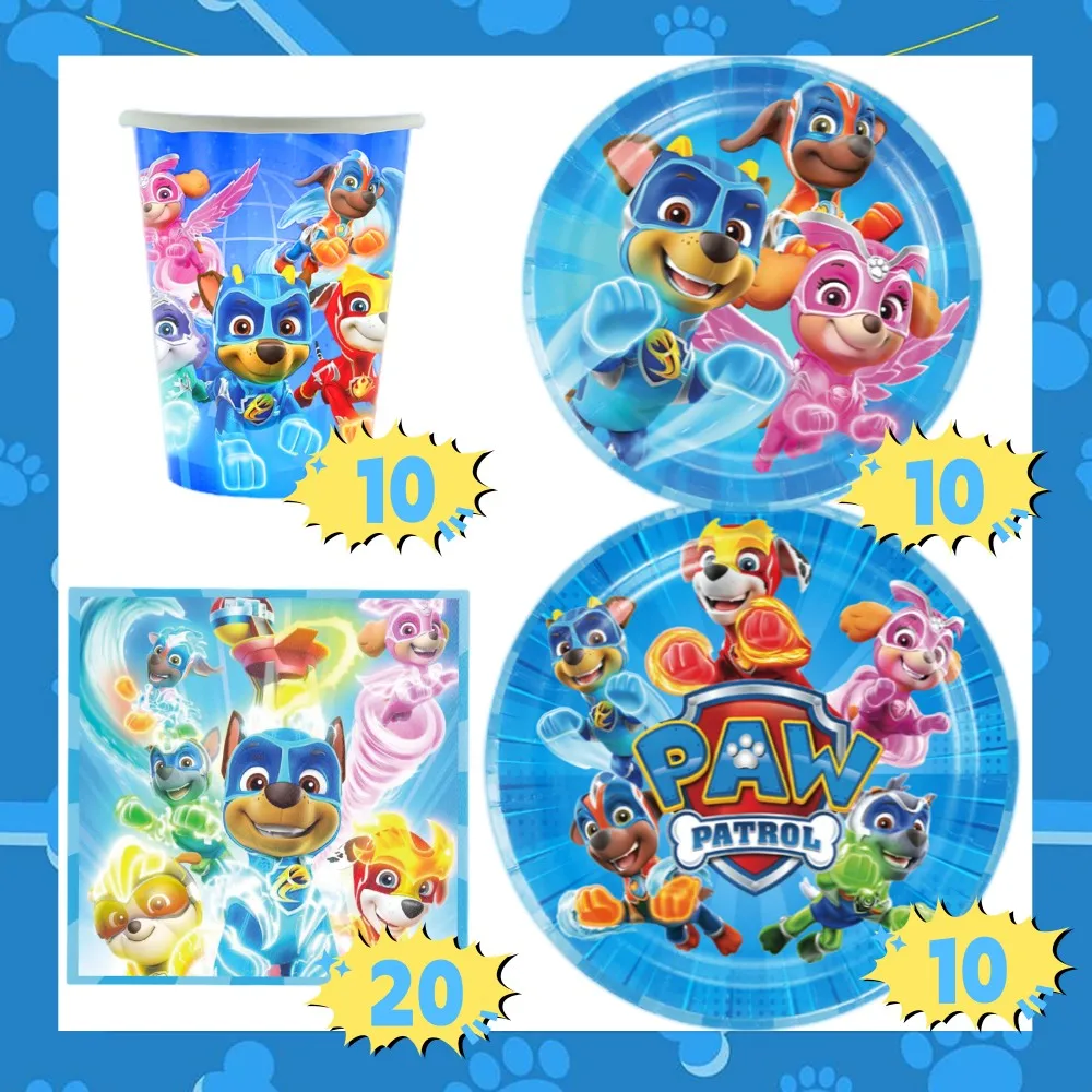 Paw Patrol Birthday Decoration Children\'s Theme Tableware Paper Plate Cup Napkins Canine Chase Baby Shower Party Supplies Boys