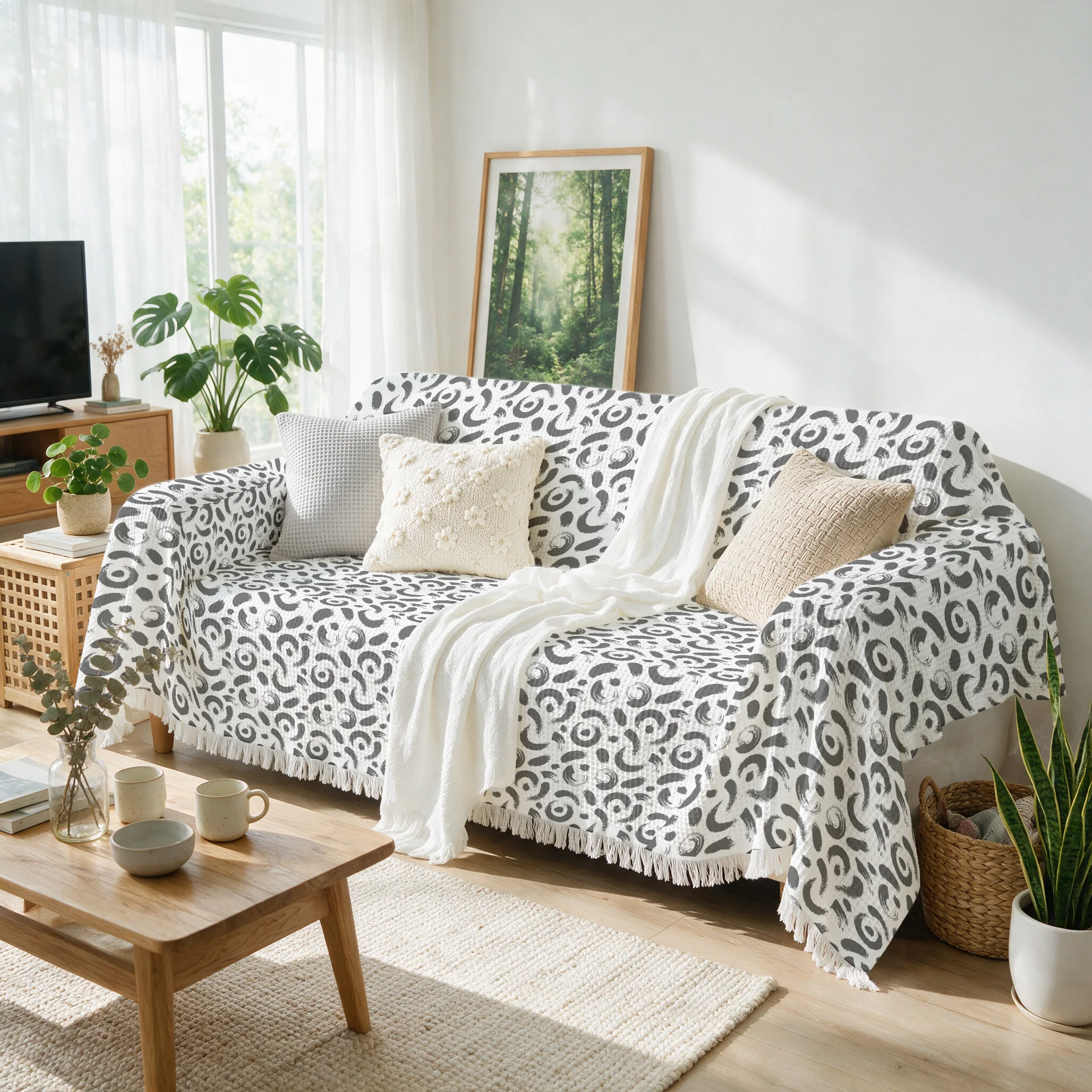 Luxurious Boho Decorative Sofa Throw Blanket Cover for Living Room Couch Cushion Nap Wrap Patterned Stylish Home Decor Bedding
