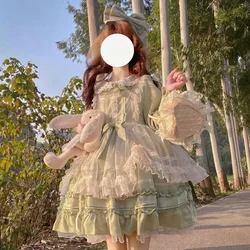 Original Lolita Vintage Dress Women Cute Bow Long Sleeve Doll Collar OP Dresses Japanese Harajuku Sweet Princess Party Vestidos