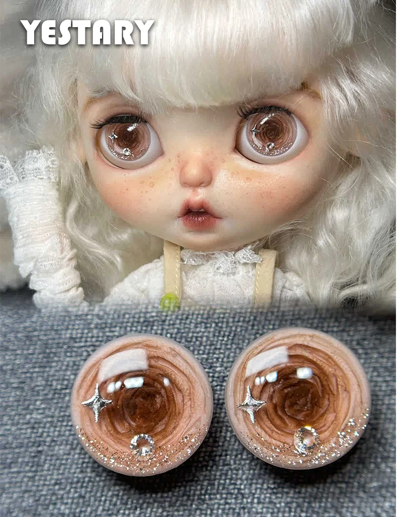 

YESTARY BJD Doll 14mm Eye Accessories For Blythe Toys Diy Handmade Gift Magnet Drop Glue Eye Piece for Girls Doll BJD Eye Piece