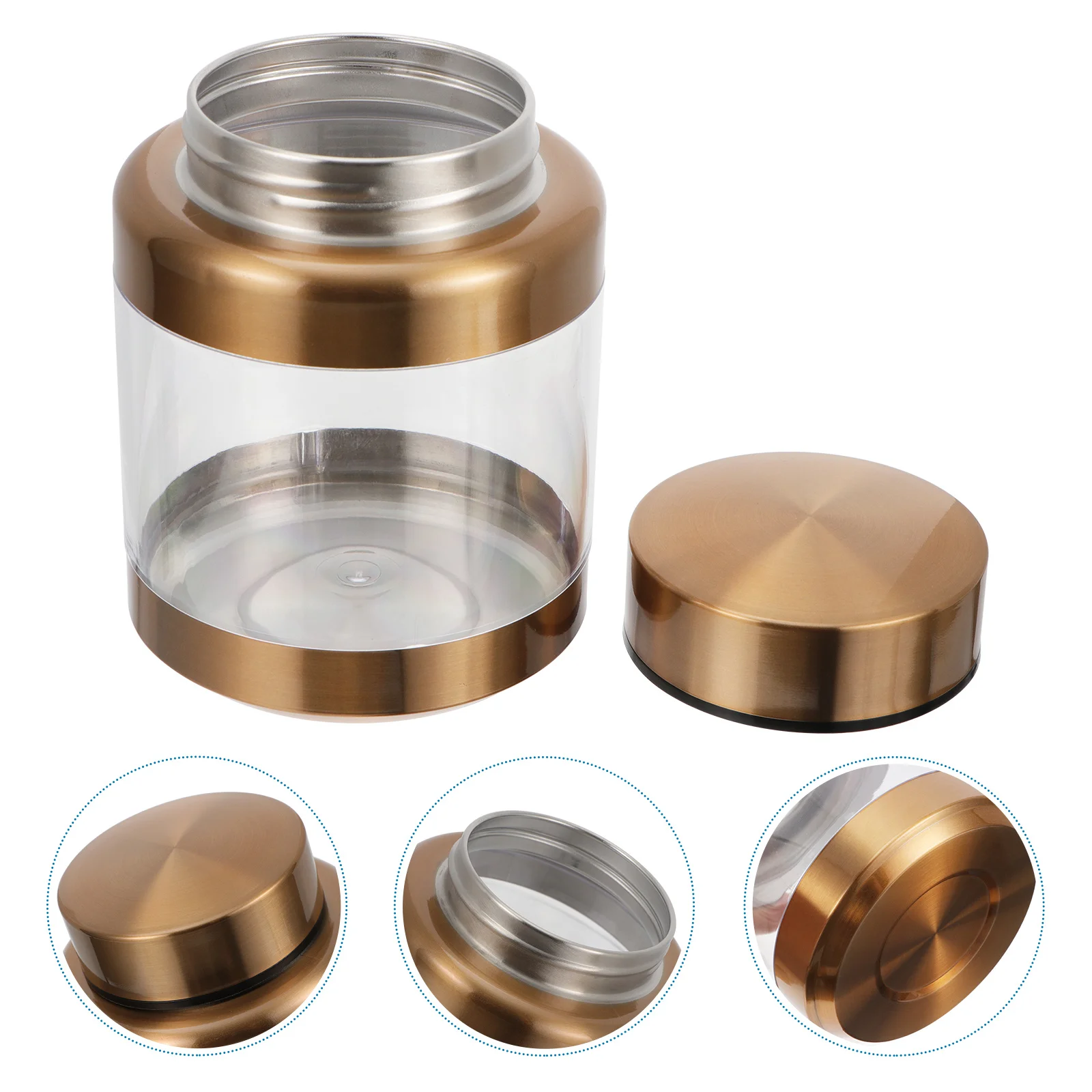 

Rice Storage Container Pantry Stainless Steel Cereal Dispenser Tea Portable Metal Cans Vacuum Sealed Jar Flour