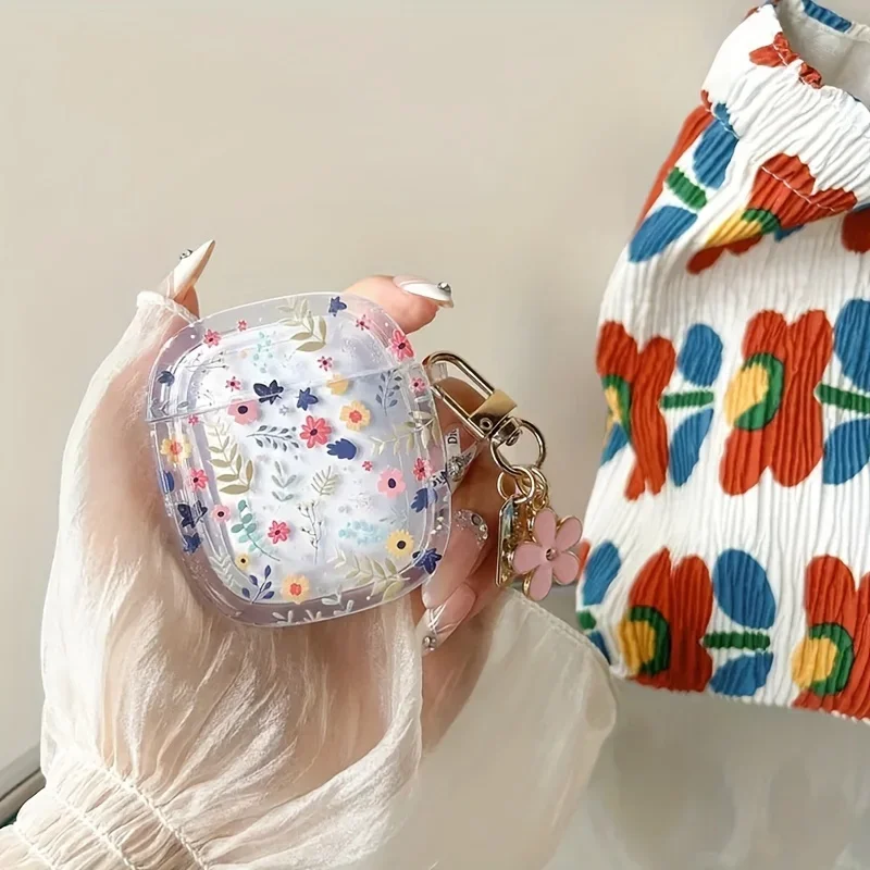 Lovely Floral Flowers For Apple AirPods 1 2 Pro2 Bluetooth Headphone Cover Airpods 4 Silicone Soft Cover Protective Case image 4