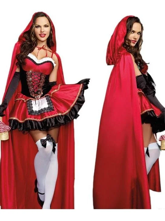 

Halloween Little Red Riding Hood Witch Costume Women's Dress Traditional Chinese Stage Performance Clothing Autumn Fashion