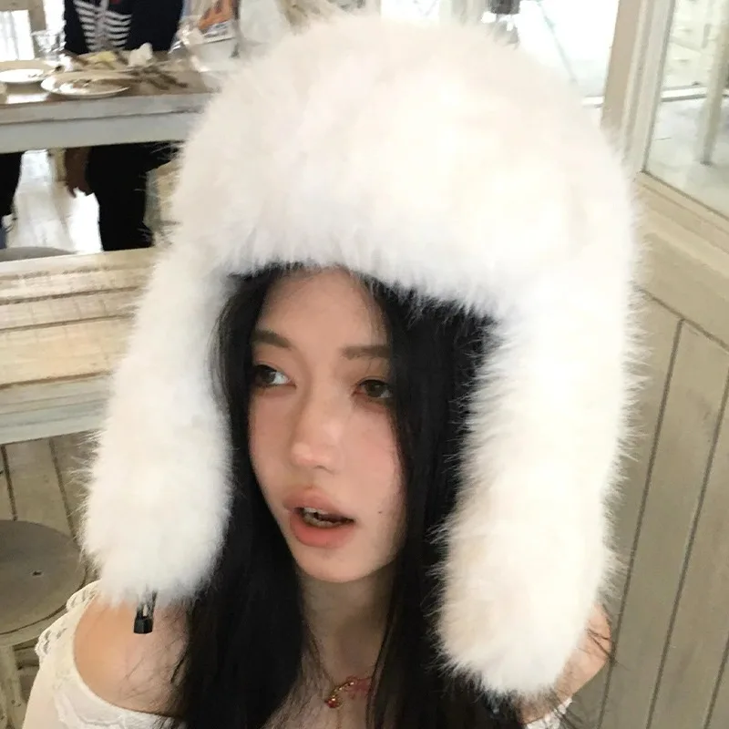 الشتاء رقيق أفخم الفراء قبعة المرأة الكورية INS سدادات حماية الأذن يندبروف الدافئة القبعات منفذها قبعة الفتيات رقيق رشاقته إيرفلاب قبعات