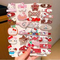 Hello Kitty Hairpin Cute Cartoon Originality 10 Pieces Children's Hair Accessories New Fashion Delicate Personality Trend Clip