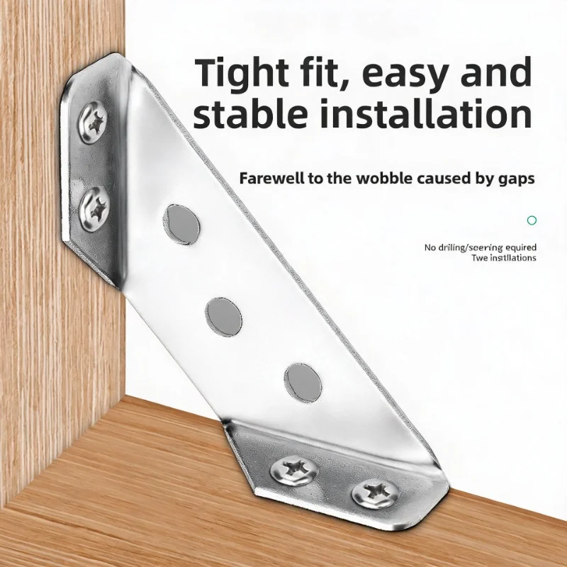 Universal Triangle Corner Bracket, Furniture Angle Connector Hardware Support for Bed Cabinet Drawer Chair