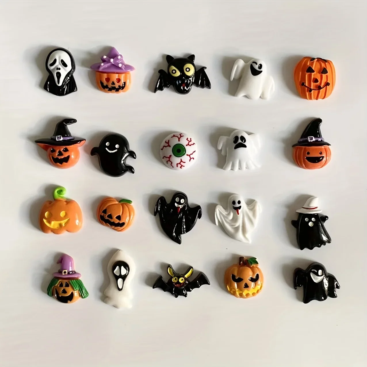 10Pcs Halloween Pumpkin Skull Resin Refrigerator Photo Message Fixed Magnet Holiday Decorations