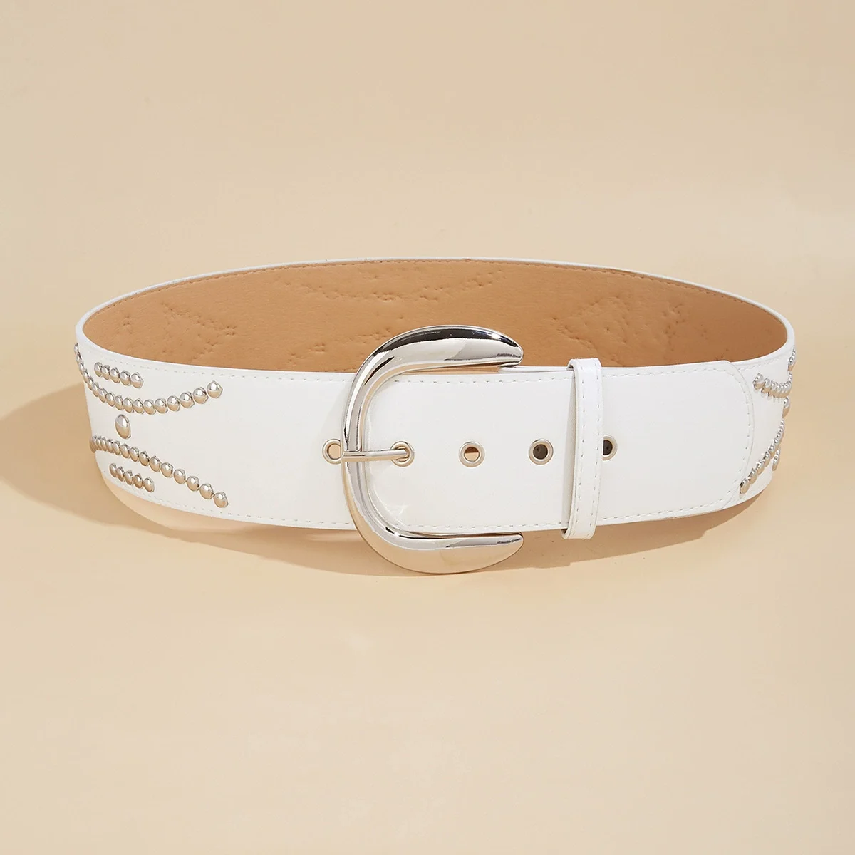 المرأة موضة بولي Leather الجلود برشام مشد أنثى Cummerbund معطف حزام فستان Decration حزام عريض J905