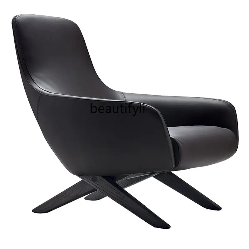 

zqSimple Fashion Villa Living Room Leisure Chair Leather Fabric Conference Chair Single-Seat Sofa Chair