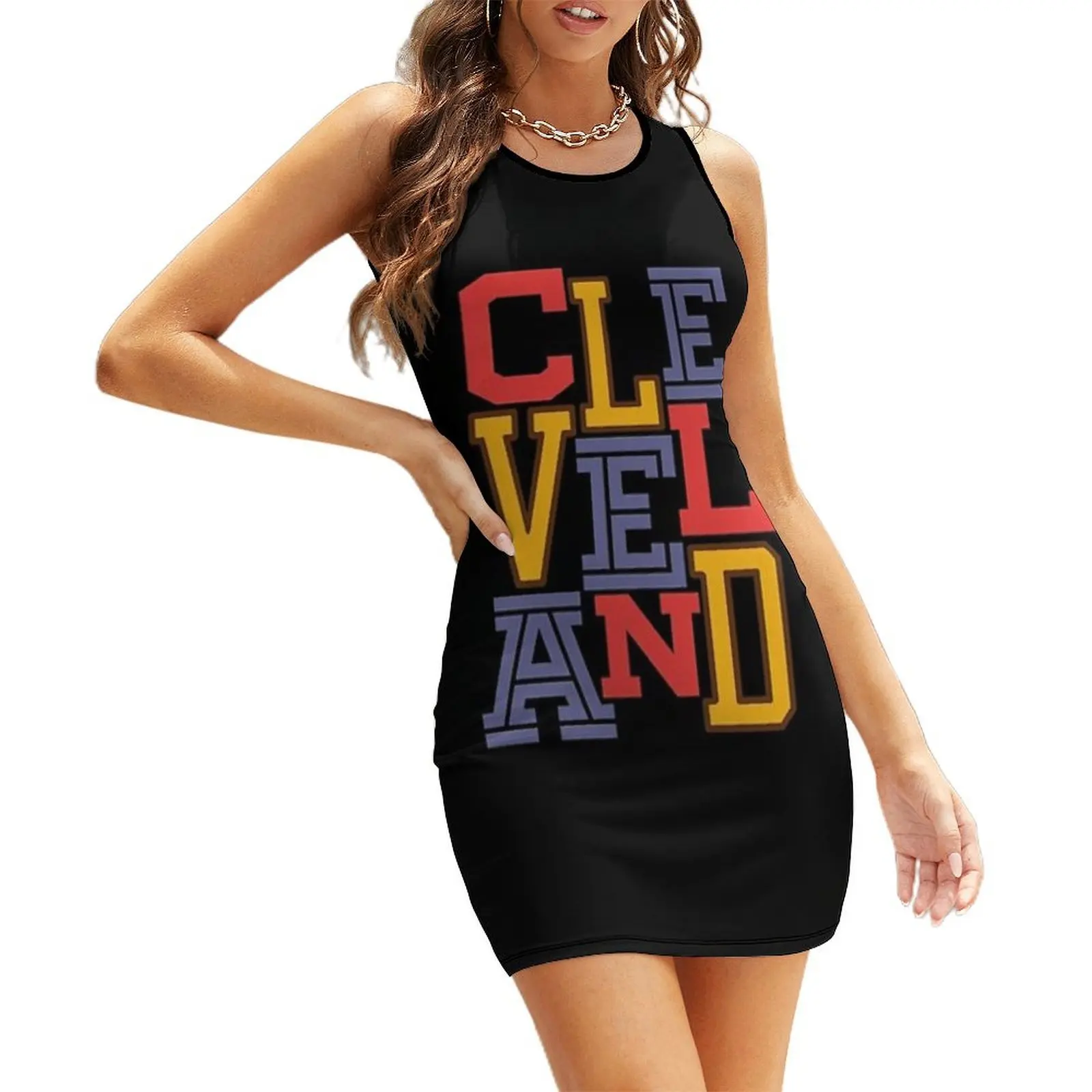 

CLEVELAND Triple Threat Sleeveless Sundress women clothes birthday dress for women Female clothing dress party night