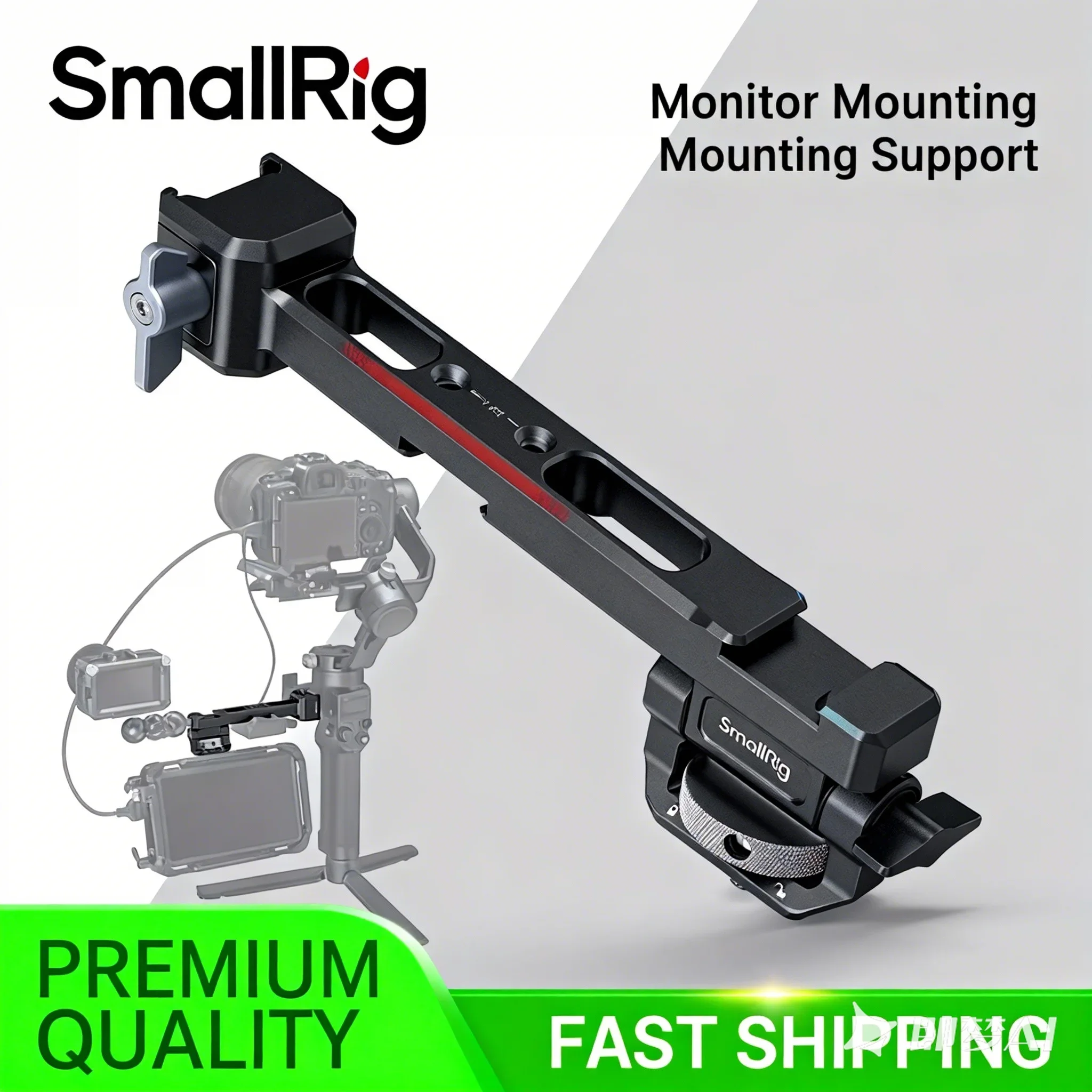 

SmallRig Adjustable Monitor Mounting Support with NATO Clamp Cold Shoe for DJI RS 3/RS 3 Pro/RS 3 Mini /RS4 Pro/RS 4 Mini -3026B