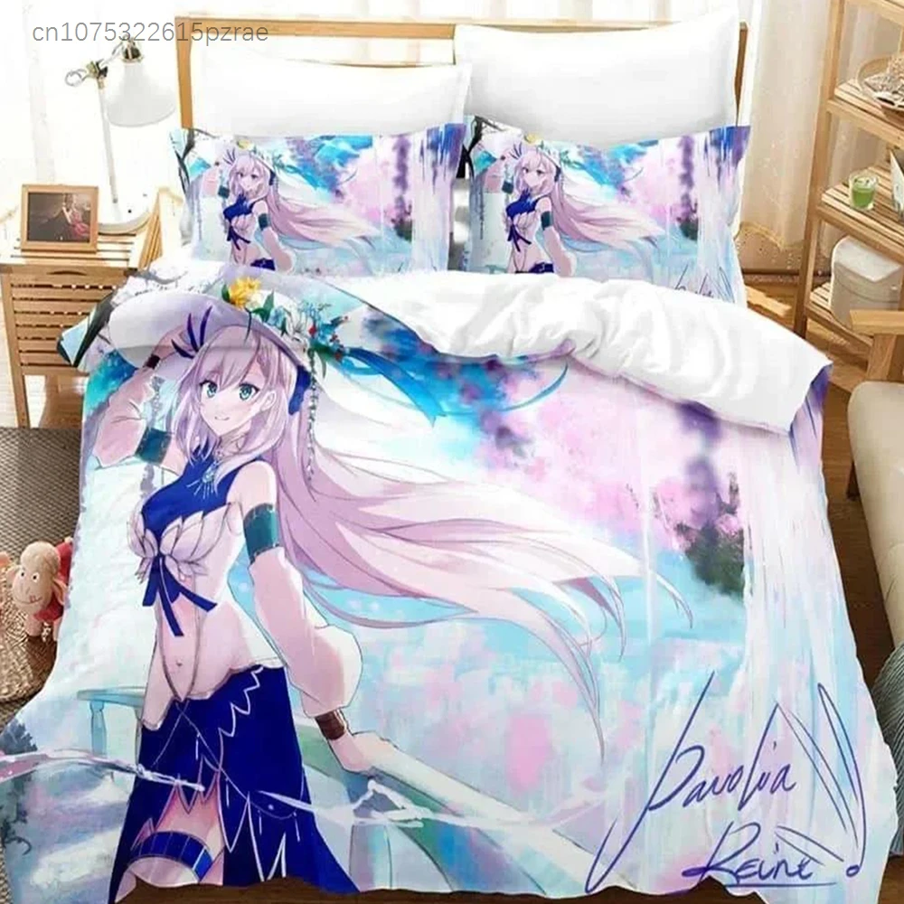 New 3D Anime Kawaii Girls Pavolia Reine Bedding Set Single Twin Full Queen King Size Bed Set Adult Kid Bedroom Duvet Cover Sets 5