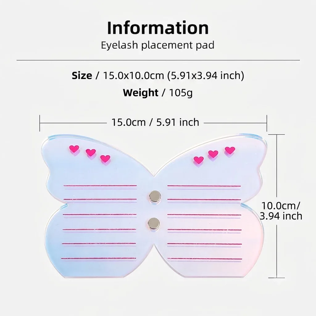 Verbesserte Wimpernverlängerungs-Palette mit magnetischem Pinzettenhalter, professionelles Wimpern-Transplantations-Display-Board mit Skalenlinien – Detail 6
