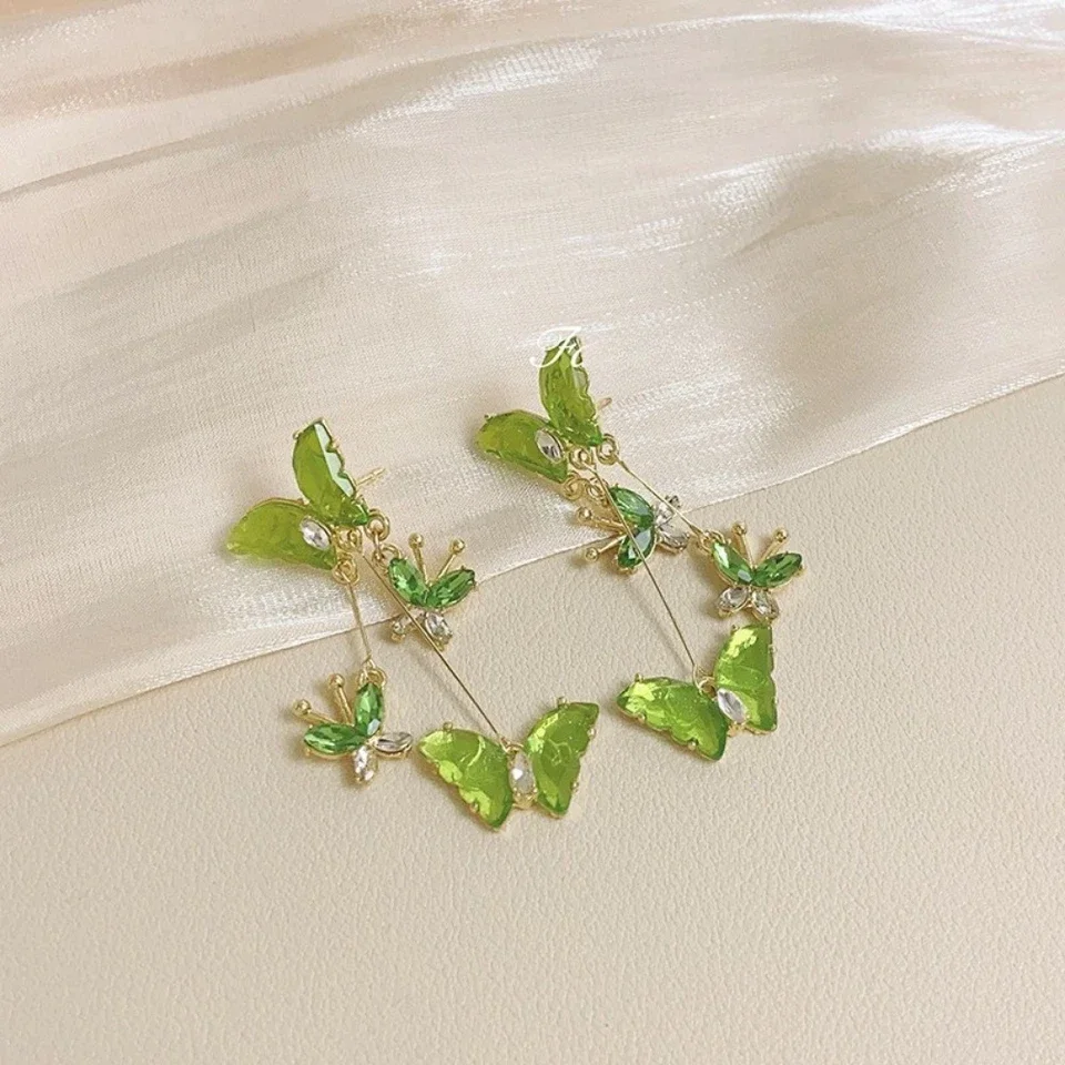 Exquisite The Wizard of Oz Zircon Long Dangle Earrings for Women New Trendy Red Acrylic Temperament Ear Jewelry Gift - view 3
