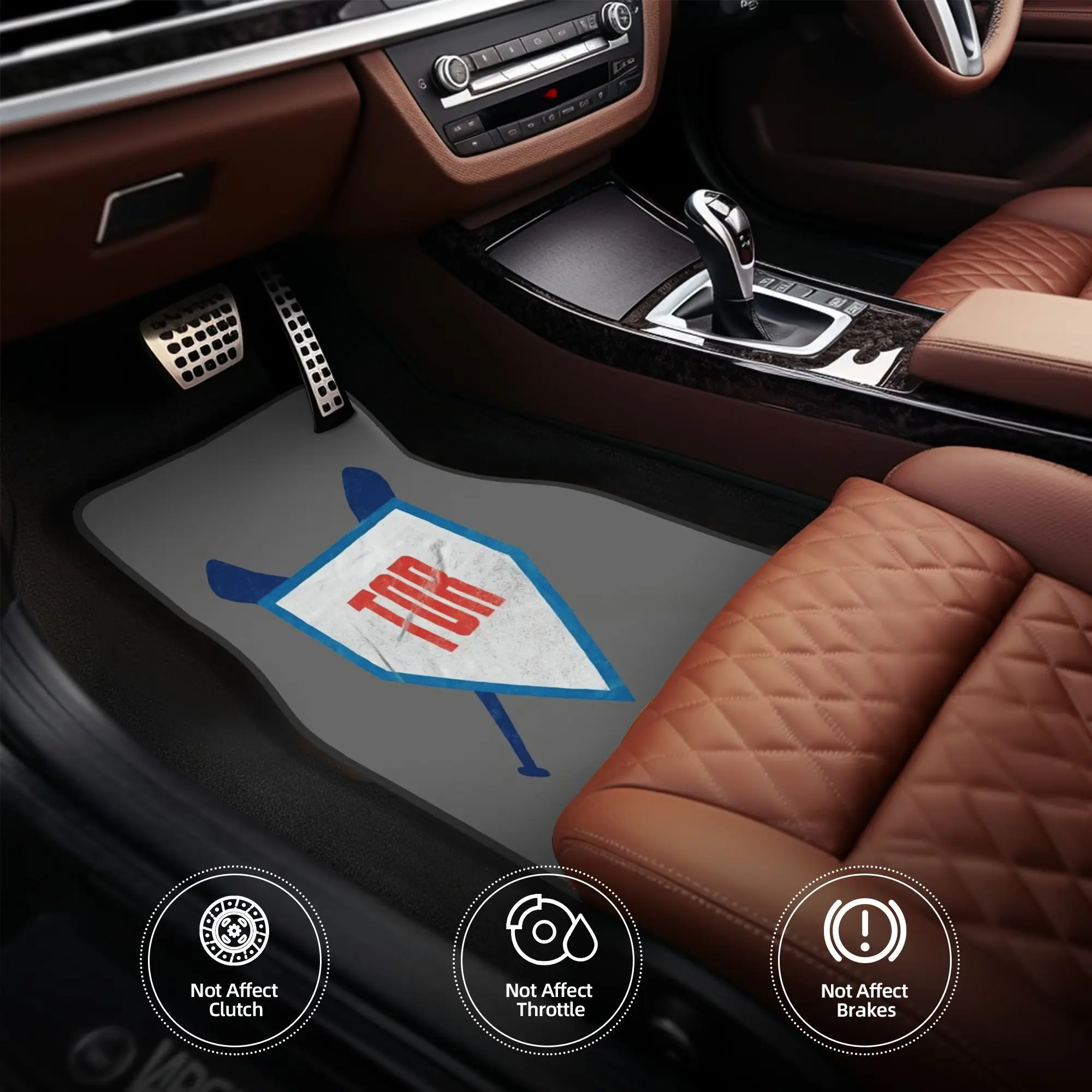 4pcs Toronto Abbreviation Retro Baseball Home Plate Car Floor Mats - Durable Polyester Fiber, Fit For Cars, Playful Design With