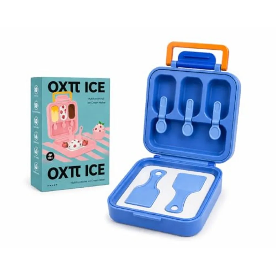 

Instant Rolled Ice Cream Maker Kit with Freezing Tray, 2 Scraper Spatulas, 3 Popsicle Sticks and Lid Mold DIY Homemade Ice Crea