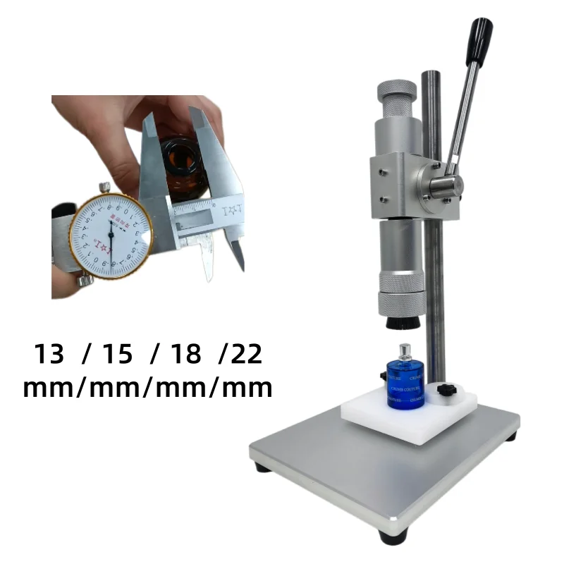 Manual 13mm 15mm 18mm 20mm 22mm Metal Press Aluminium Capping Neckline Gear Plastic Perfume Bottle Crimping Sealing Machine