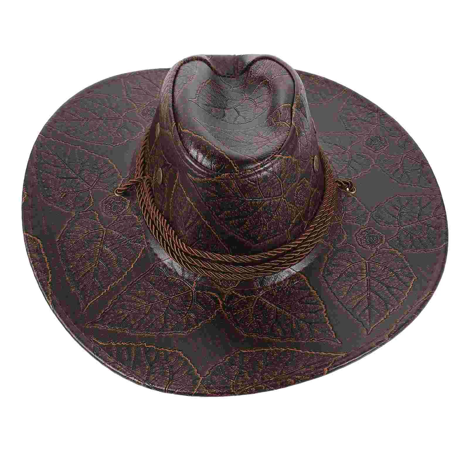 

Cowboy Hat Kids Men Western Mens Wide Brim Costume Pu Cowgirl Child Decorative Boys