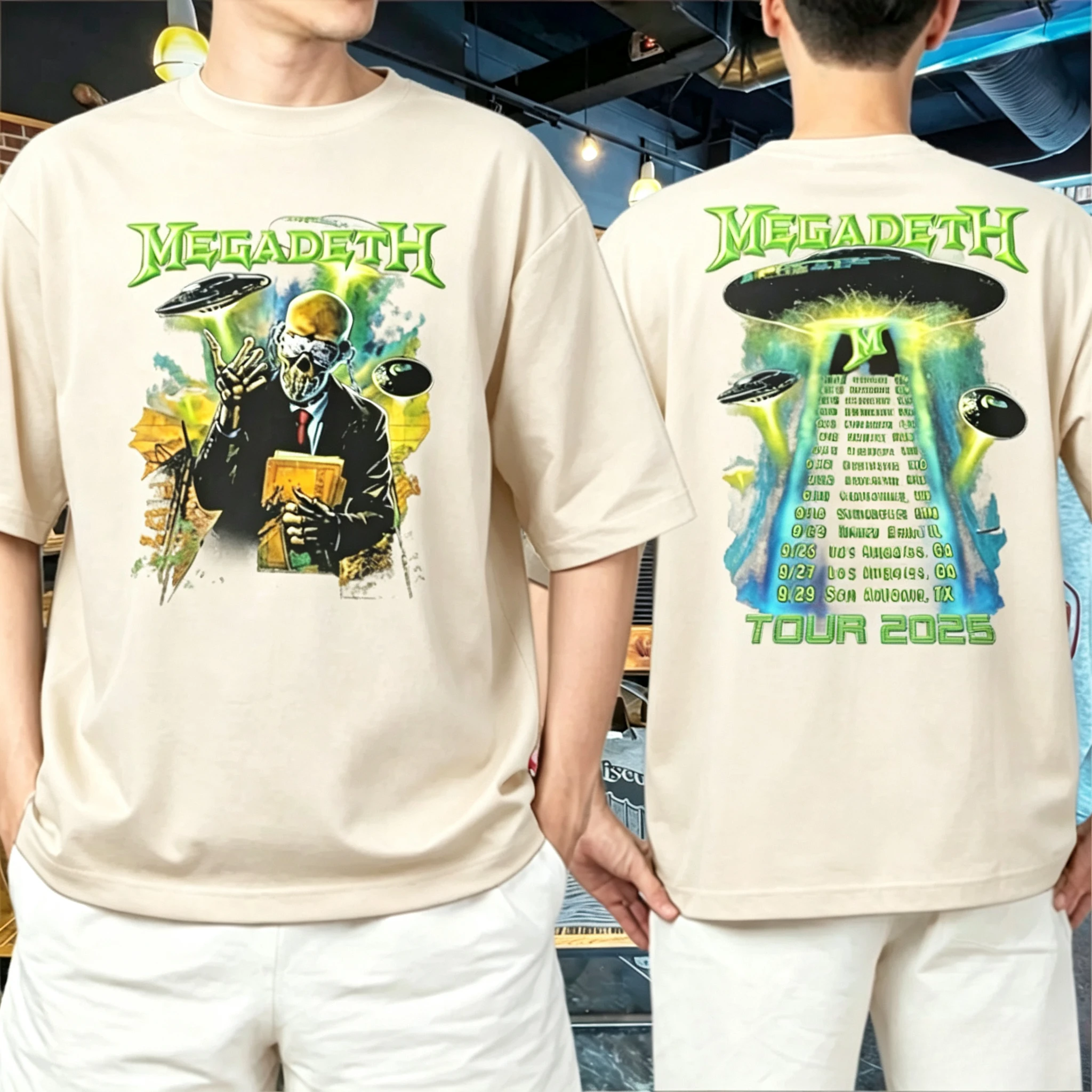 Megadeth Killing Road 2026 Tour Graphic T‑shirt Unisex Thrash Metal Rock Band Back Tour Dates Print Short Sleeve Streetwear Tees