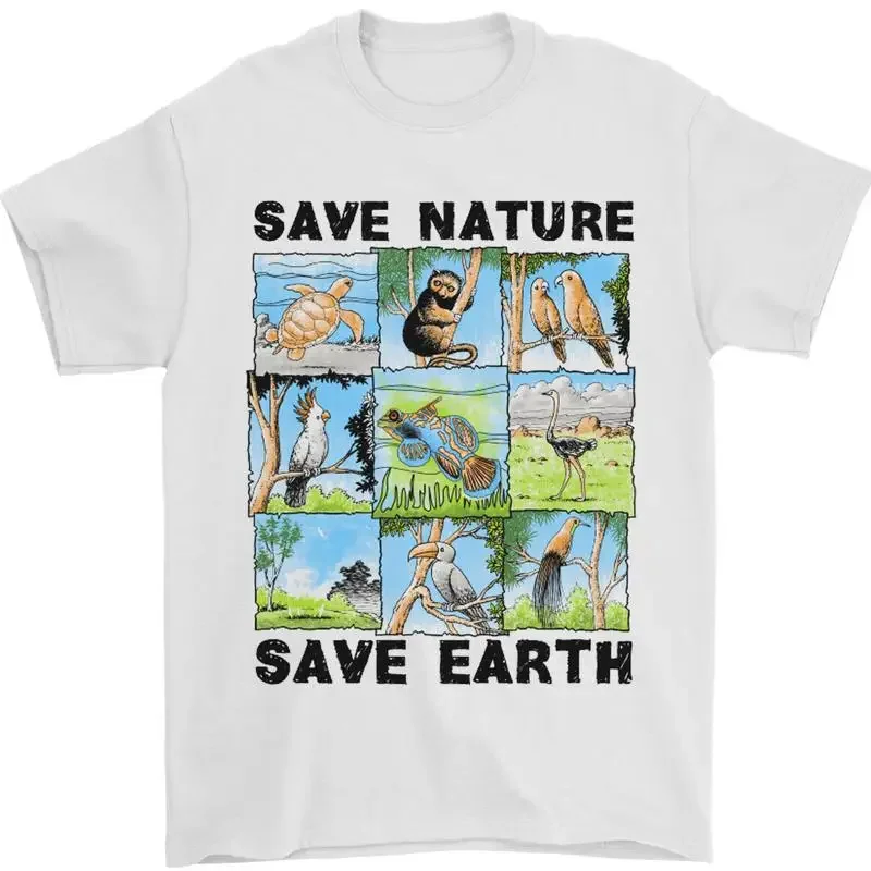 Save Natur Save Erde Ecology Umgebung Herren 100% Baumwoll T shirt