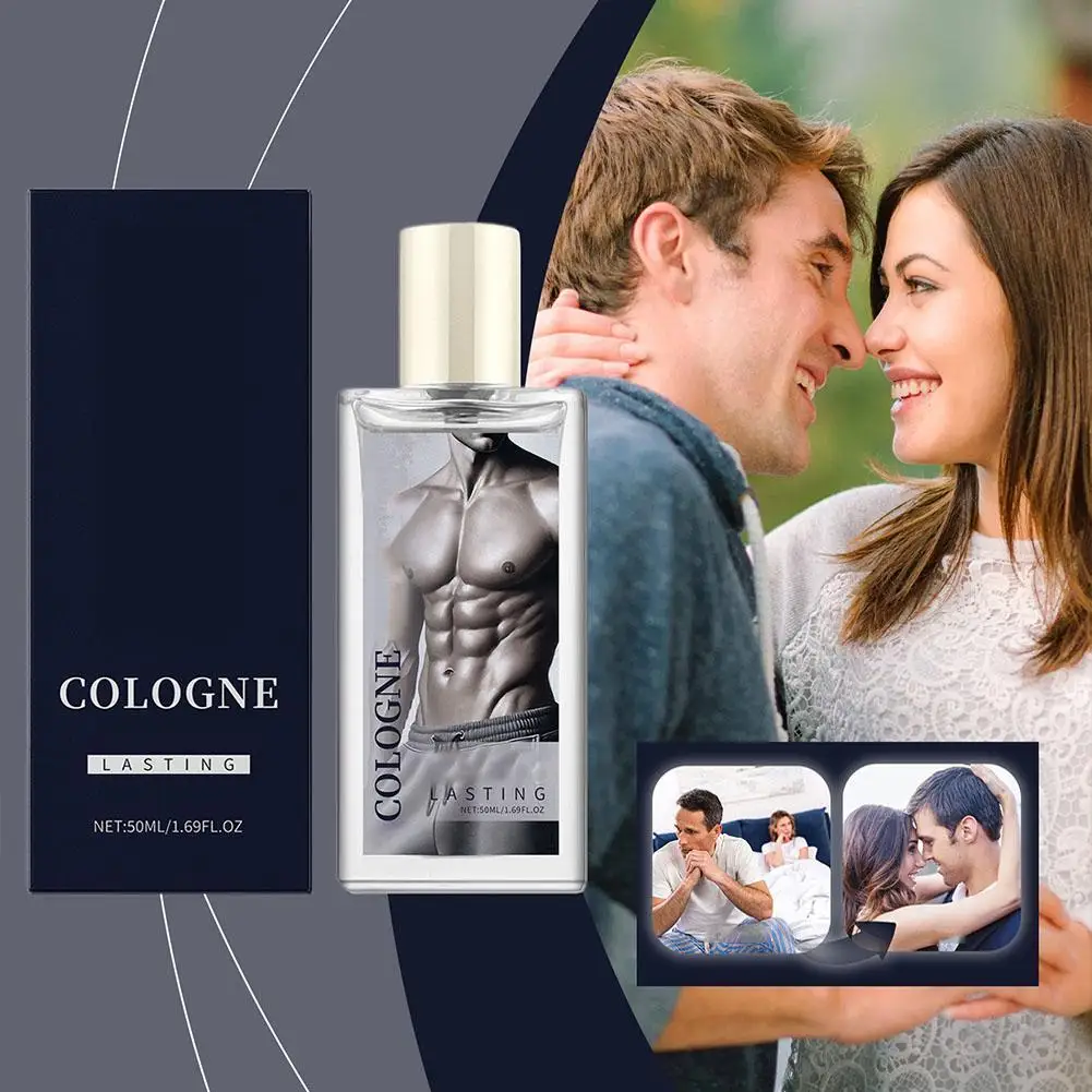 Perfume encantador de 50ml para hombres, fragancia de atracción para citas, fragancia de Colonia, colgante de liberación, Perfume Natural de larga duración para hombres