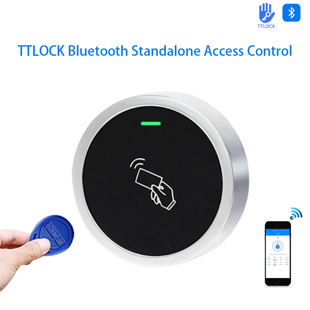 TTLock BT Mini Access Control 13.56Mhz RFID Reader S7 Door Lock Card Reader Keypad Metal IP66 Waterproof Metal Time Attendance