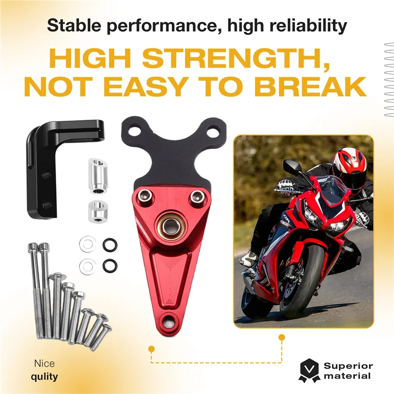 

Motorcycle Steering Stabilizer Bracket Kit Damper Mounting Bracket Kit Motorcycle Accessories Red