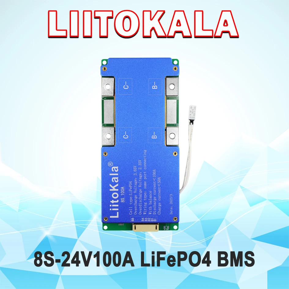 

LiitoKala 8S-24V100A-BMS Lithium Iron Phosphate Battery Protection Plate