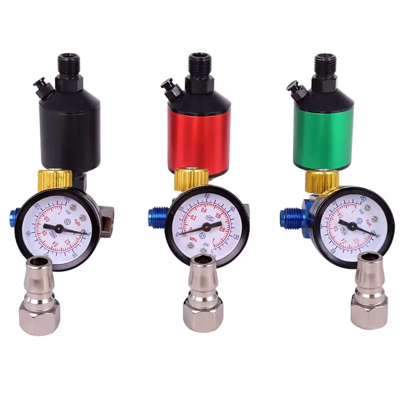 Air Regulator with Air Filter Spray Gun Air Regulator Gauge Air Spray In-Line Water Trap Filter Tools JP/EU/US Adapter Pneumatic