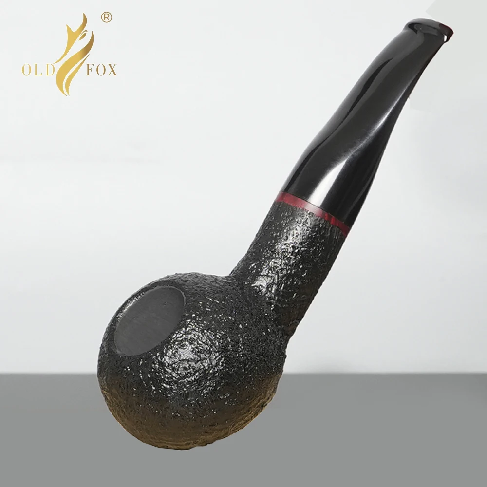 OLD FOX Briar Pipe, Handmade tomato pipe wood Pipe,  Italian Wood Pipe (320 KS) 9mm Pipe Channel Filter with Clean Kit Accessory