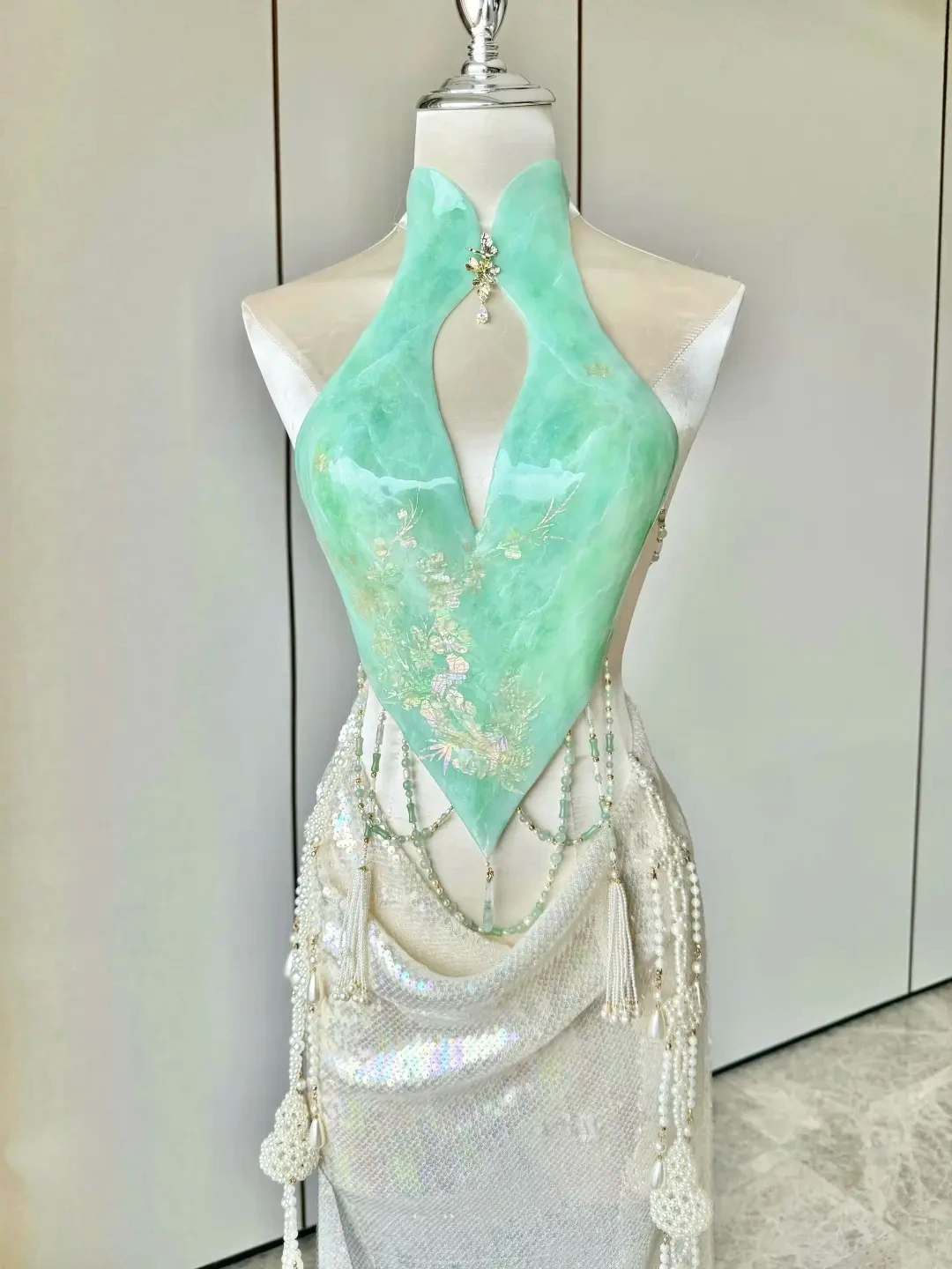 

Fairy Butterfly Bikini Mermaid crystal resin + silicone bra pure handmade custom Cosplay anime costume Jade bottle corset