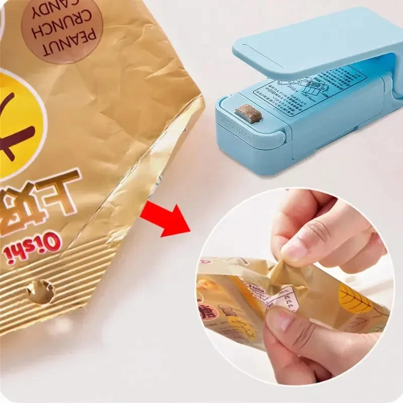 1/2/3/4pcs Kitchen Gadgets Heat Bag Packaging Sealer Portable Plastic Bag Clip Sealing Machine Food Storage Seal Snack Sealing