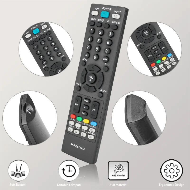 AKB33871414 For LG Remote Control Replacement, For LG TV 26LG3000-ZA 32LG3000-ZA 37LG3000-ZA 42LG3000-ZA 32LG5000-ZA 37LG5000-ZA