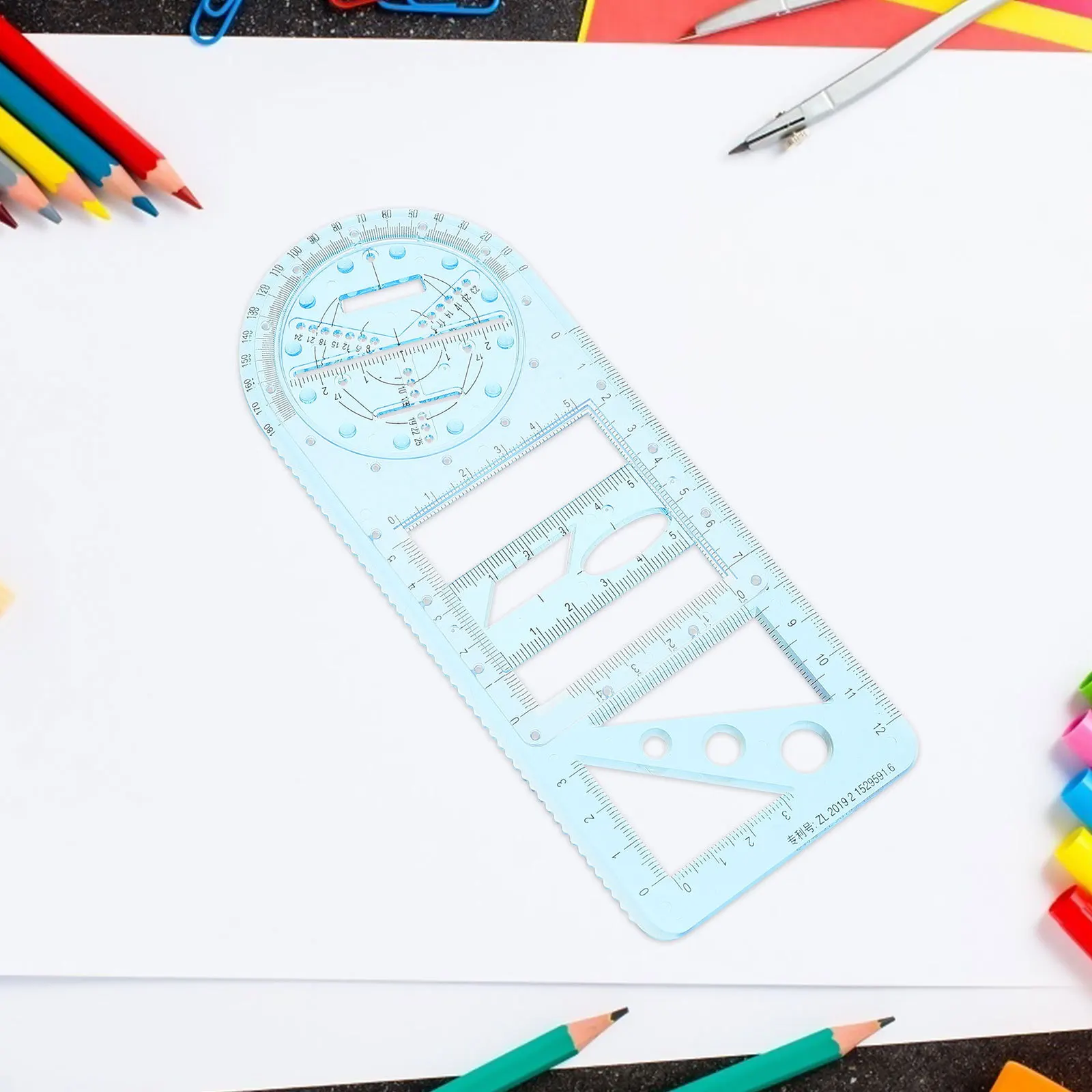 Geometric Drawing Rulers Set Multifunctional Plastic Drafting Template Mathematics Examination School Supply Tools