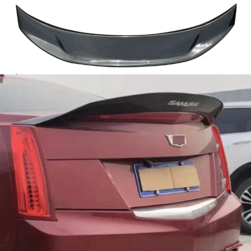 For 2014-2017 Cadillac ATSL 100%Real Carbon Fiber Highquality Rear Spoiler Trunk Lid V Style