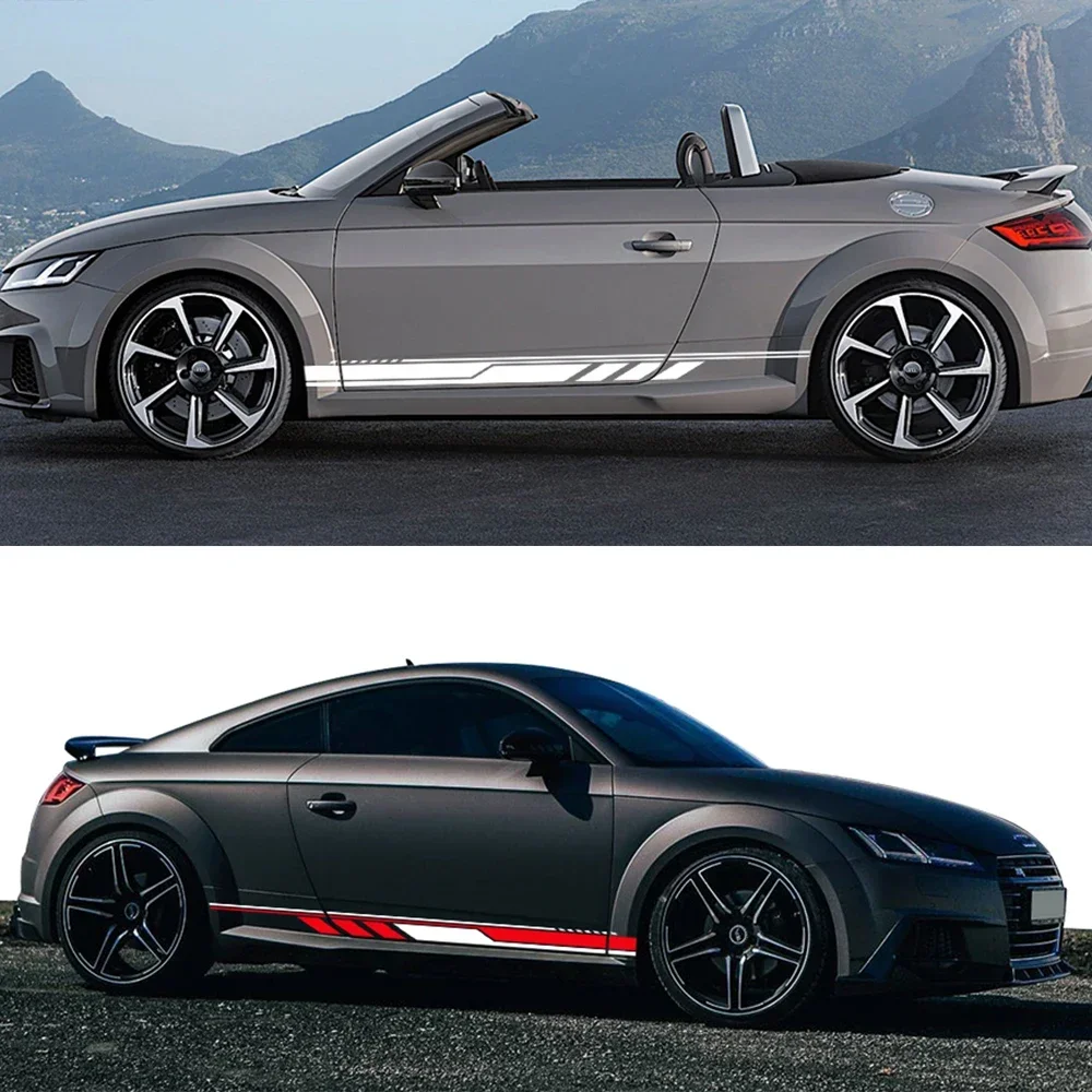 

Car Side Door Sticker Creative Stripes Vinyl Decals Trims Auto Accessories For Audi TT 8N MK1 MK2 8J Coupe MK3 8S Roadster TFSI
