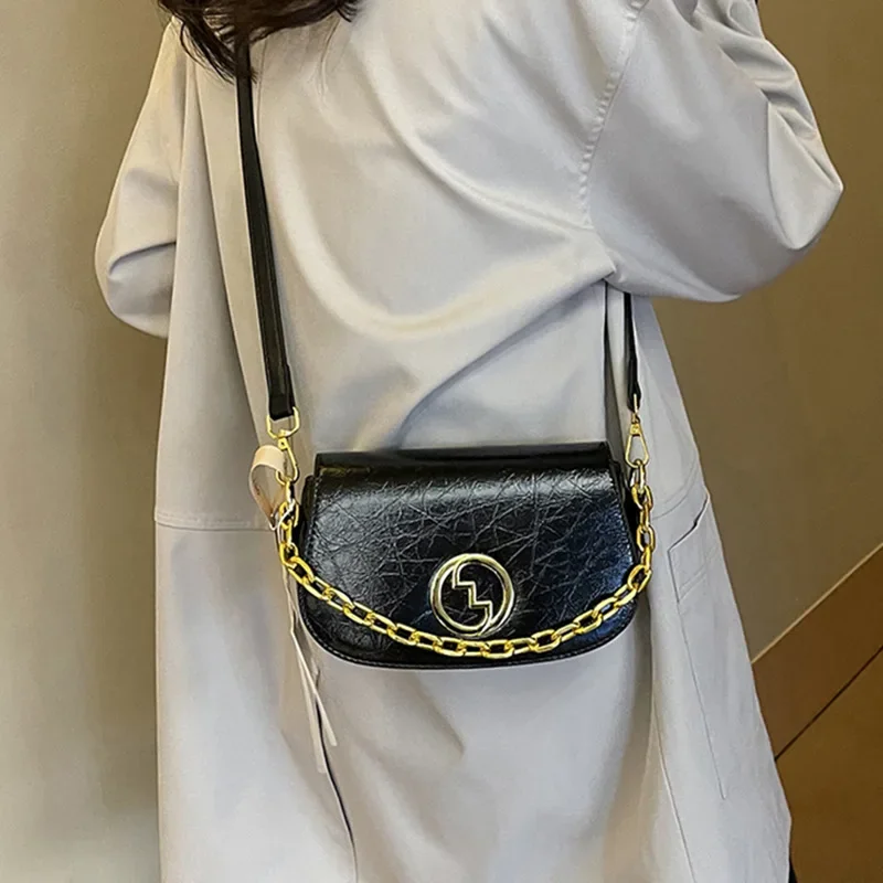 Bolso de hombro Viral Saddle: elegante bolso cruzado con asa superior, bolso de cuero imprescindible para invierno para mujer, elegante y práctico