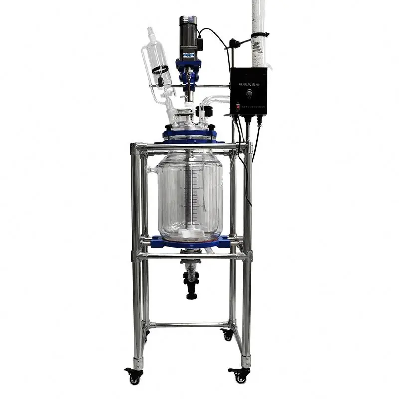 

Industrial Laboratory Scale Bioreactor 50L Double Layer Jacketed Glass Reactor with Size Options 80L 100L 150L 200L
