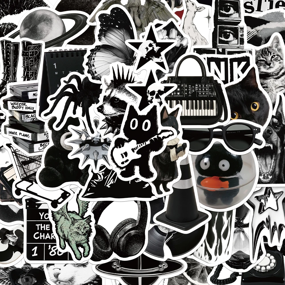 50PCS Creative Grunge Garbage Rock Stickers Exquisite DIY Phone Cases, Water Cups, Notebook Personalized Stickers