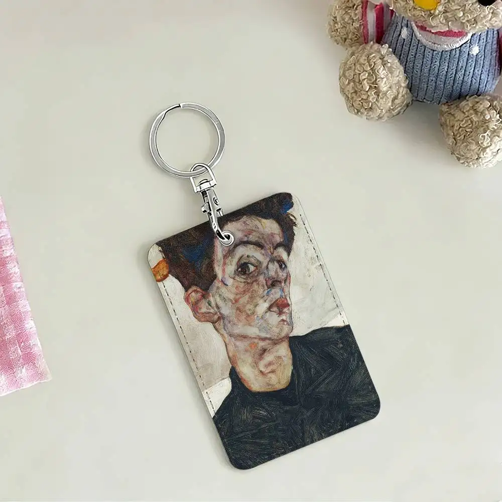 Art E-Egon S-Schiele Kartenhalter Schlüsselanhänger Schlüsselanhänger Türschloss Zugang Schutzhülle für Sicherheitsgeschenk