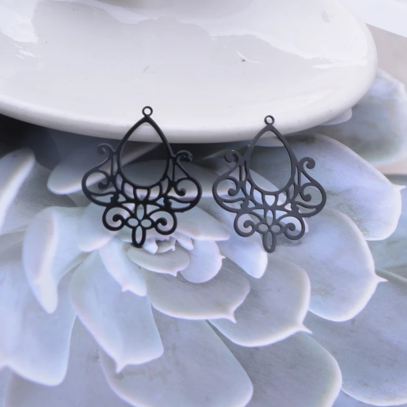 30pcs AB8445 Filigree Charms Thin Earring Pendant