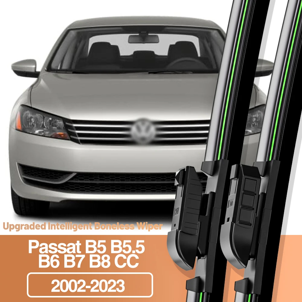 2pcs For VW Passat B5 B5.5 B6 B7 B8 CC 2002-2023 Front Windshield Wiper Blades Windscreen Window Accessories 2006 2011 2012 2015