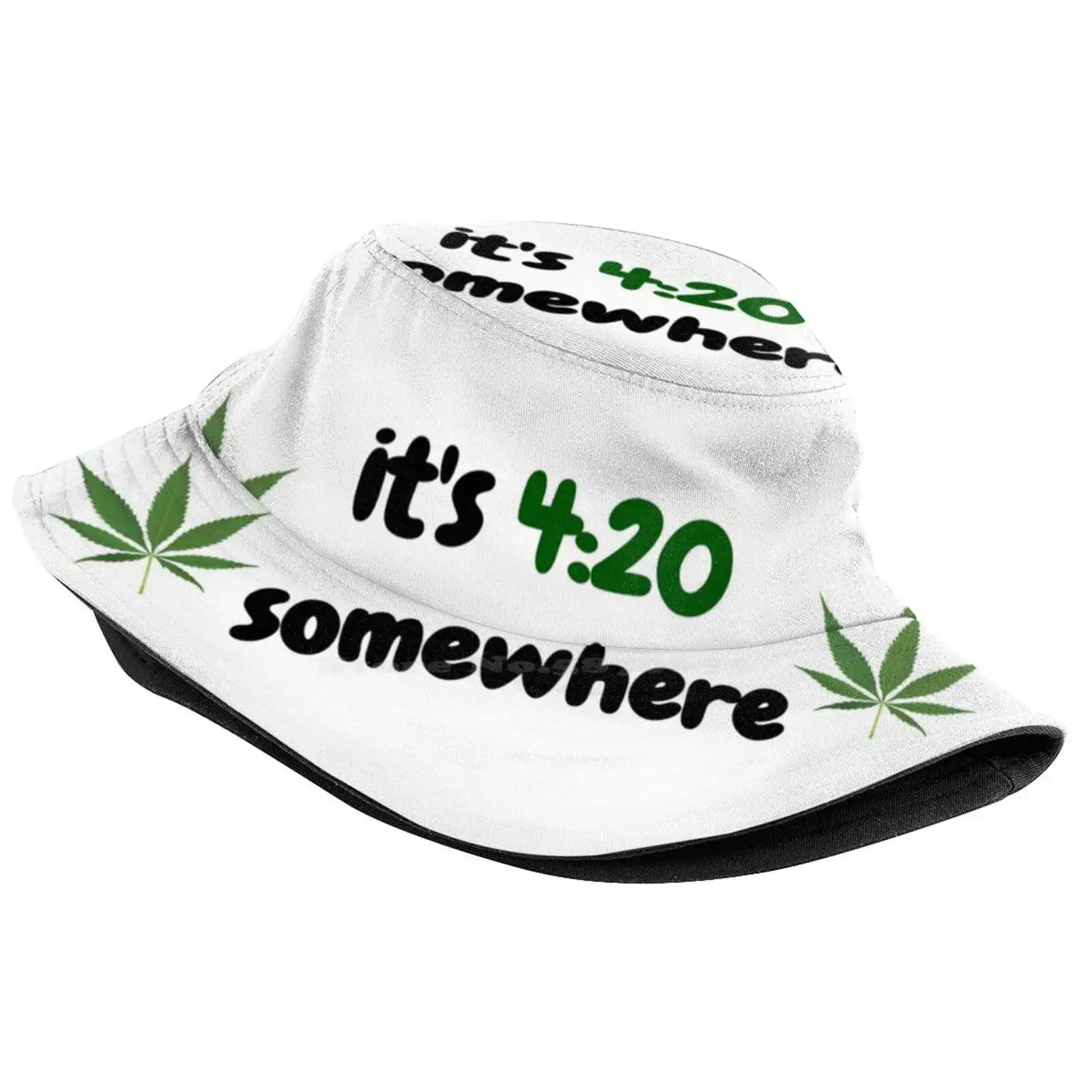 It'S 4:20 Somewhere Sun Cap Fisherman Hat Bucket Hats High Stoner Kush Smoke Weed Legalize Weed Legalize Bong Joint Speed Limit