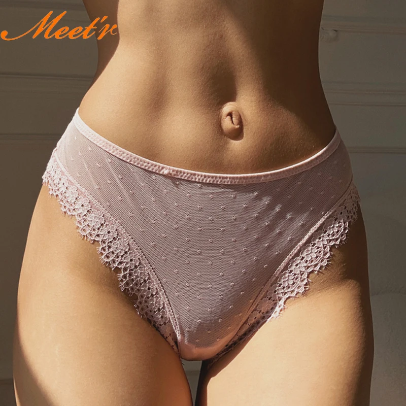 Meet\'r Women Sexy Amazing Panties Low-waist Lace Hollow Out Underwear Female G String Thong Temptation Cross Bandage Lingerie