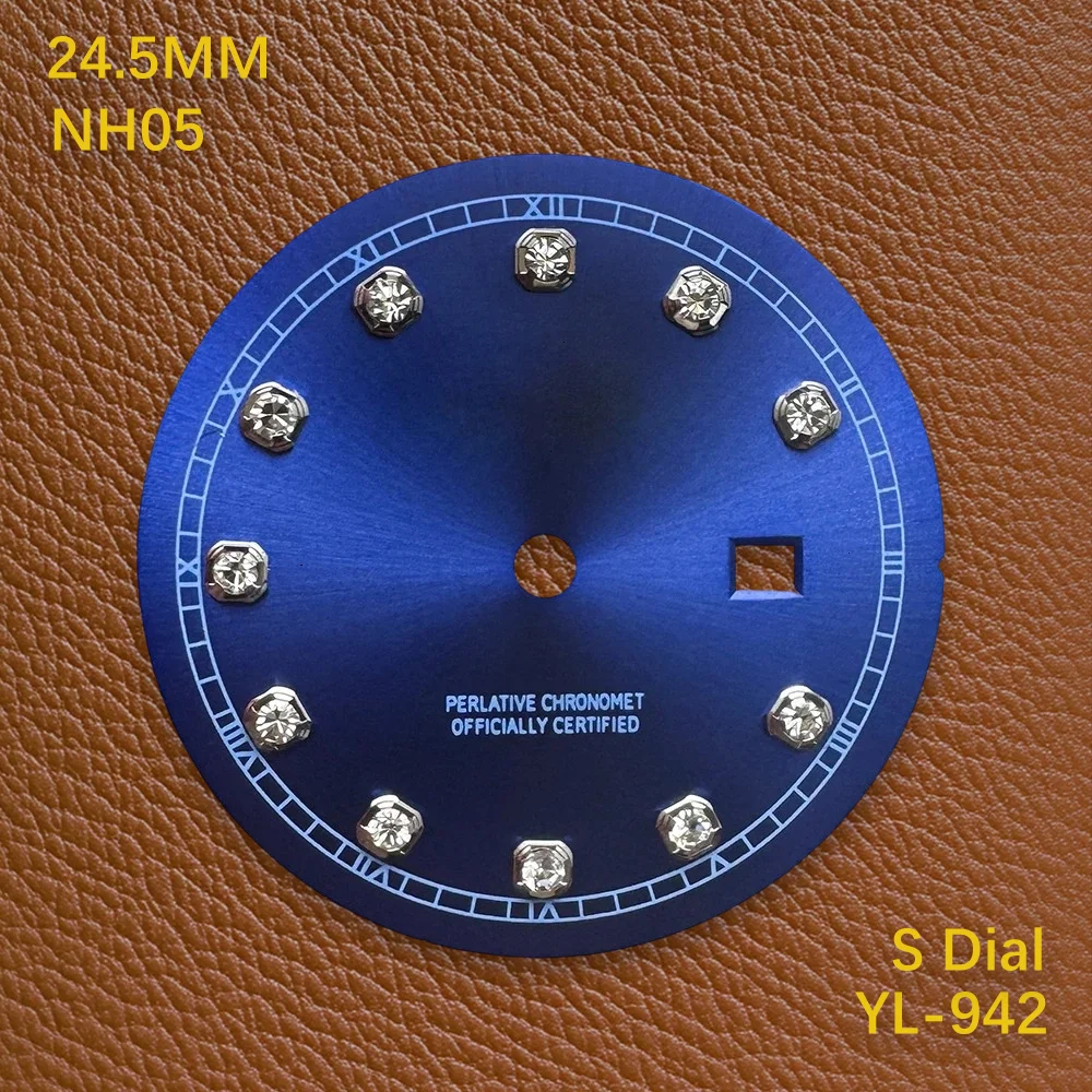 24.5 mm S Logo Diamond Dial Suitable For NH05 Japan Movement Roman Diamond High Quality Watch Modification Accessories Women's