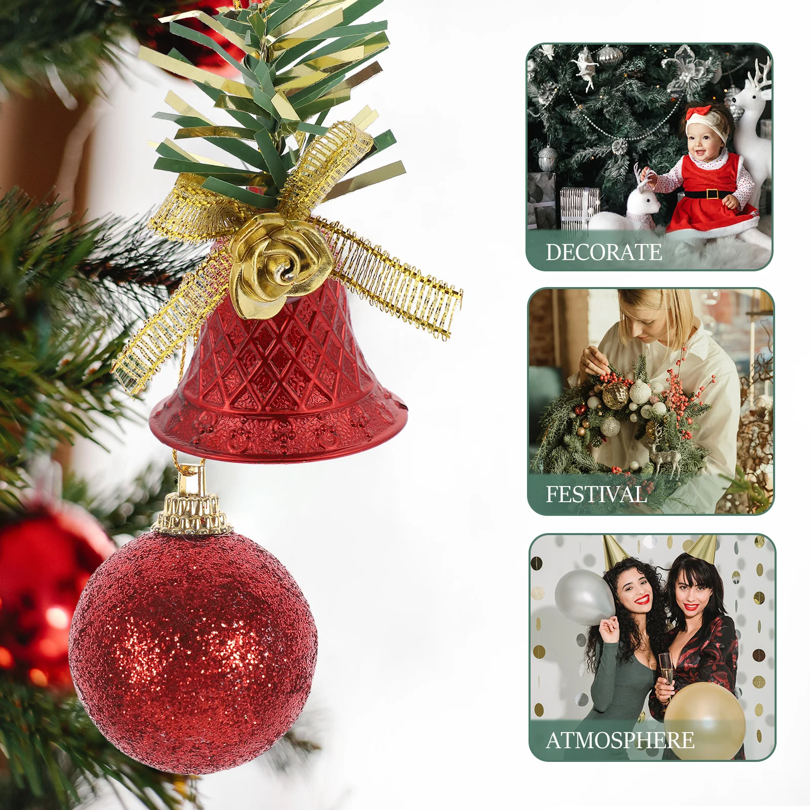 

1 Set Christmas Tree Hanging Ornaments Xmas Decorative Balls Festive Decor Party Supplies Holiday Decoration Pendant