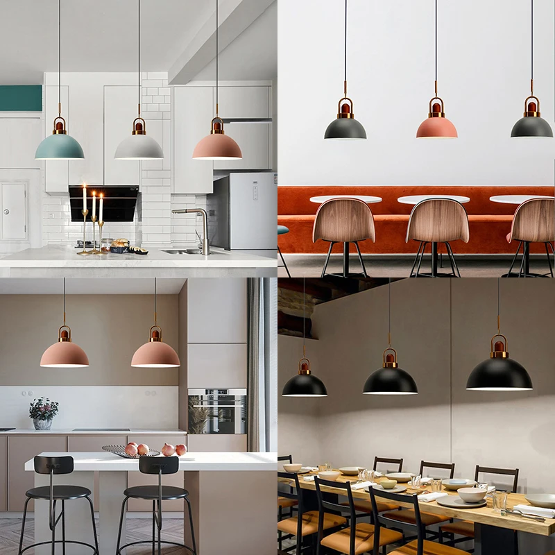 Nordic LED Pendant Lights Metal Minimalist Hanging Lamps Kitchen Dining Room Bedroom Bar Counter Indoor Lighting Home Decor E27 image 2